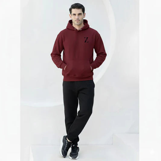 Super Soft Maroon Hoodie with Kangaroo Pocket