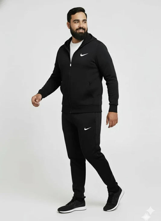 Black colour solid hoodie