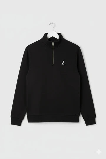 Premium Black 1/4 Zip Sweatshirt
